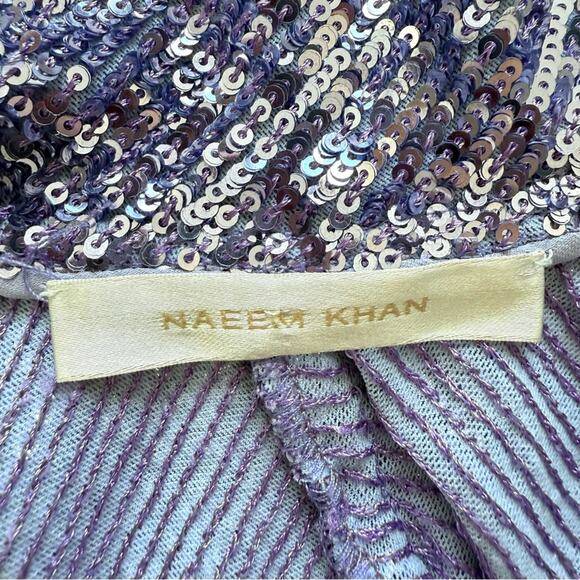 NAEEM KHAN Strong-Shoulder Sequin Gown size 6 US Retail 8000$ Authentic - Picture 10 of 11